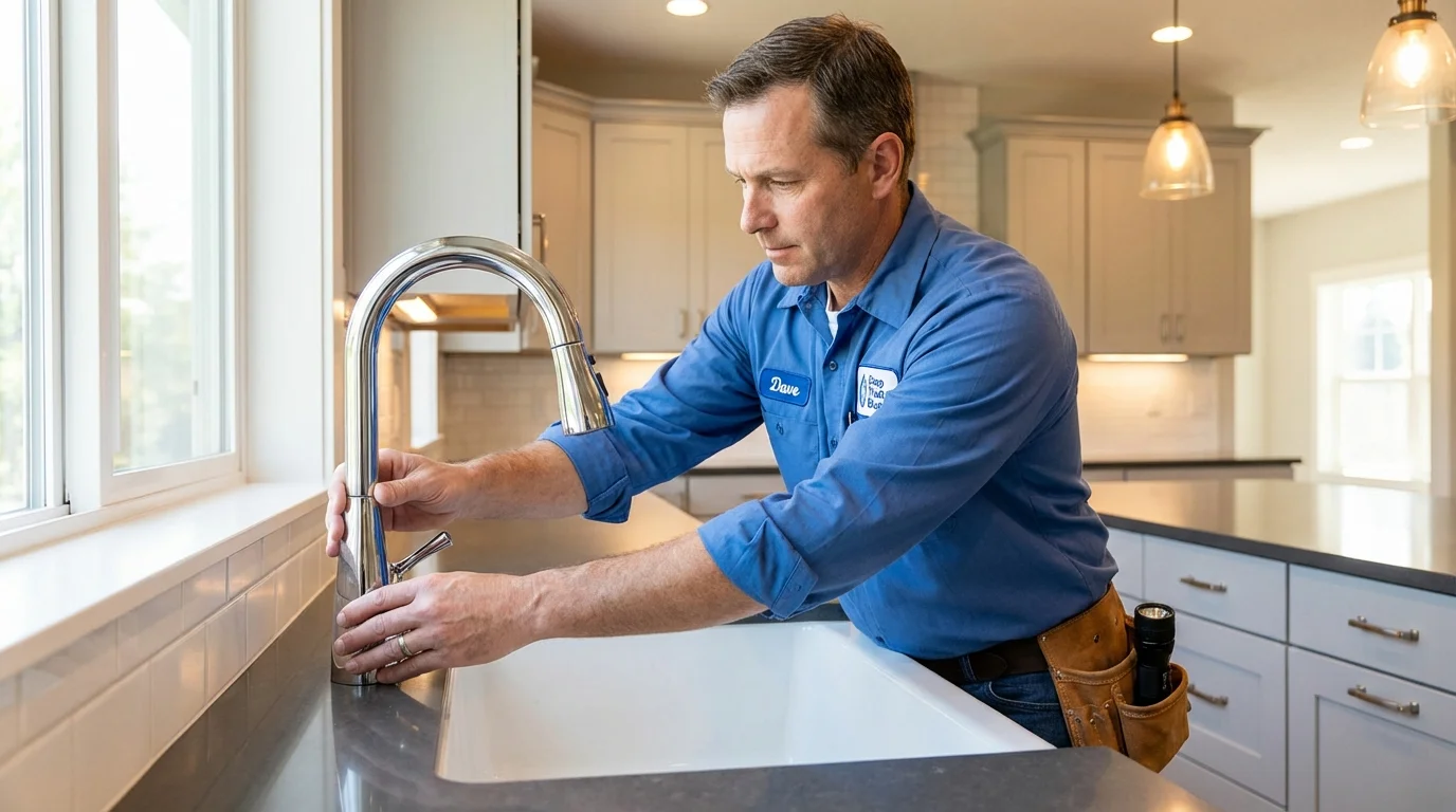 Kitchen faucet installation by Johns Plumbing LLC in Merrick