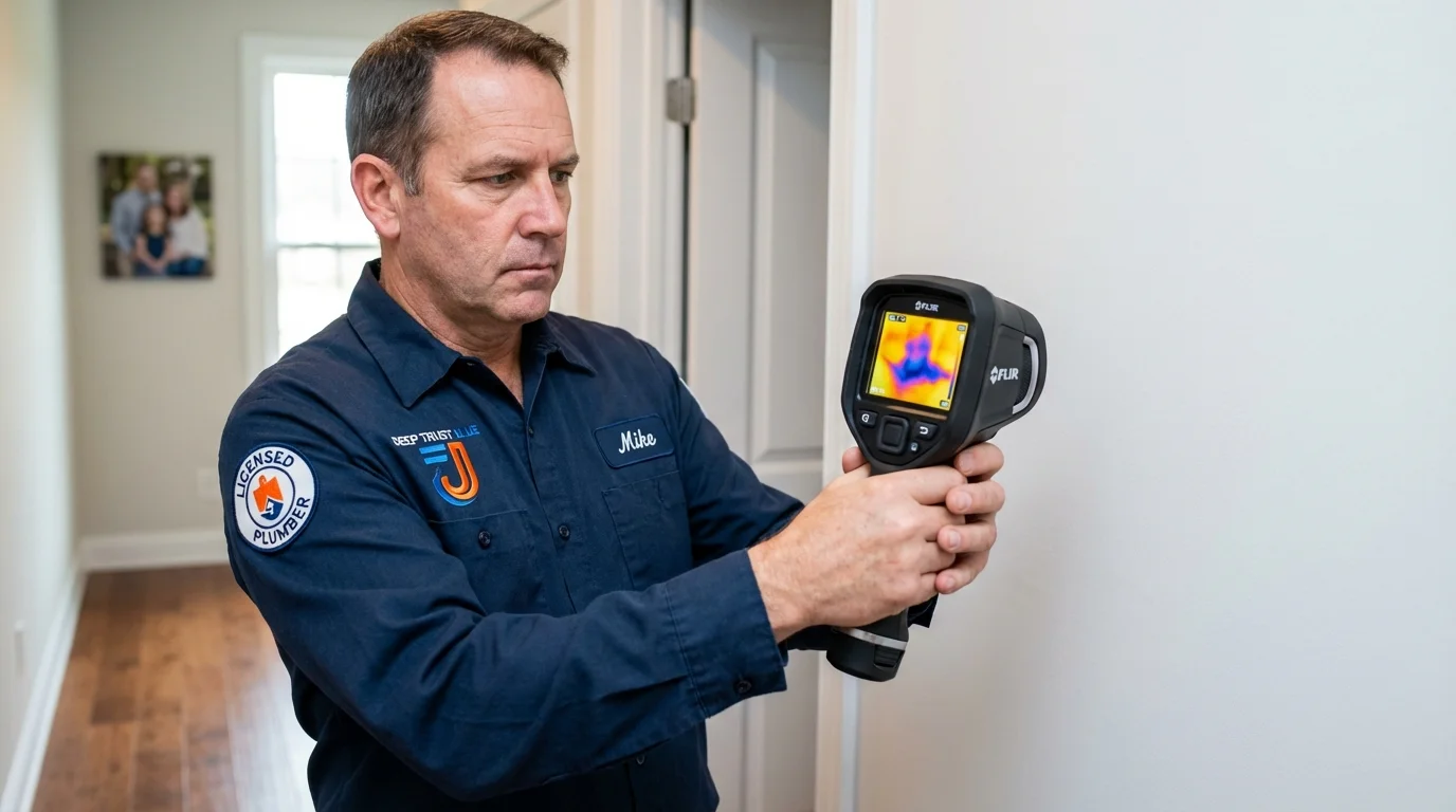 Thermal imaging leak detection by Johns Plumbing LLC in Merrick