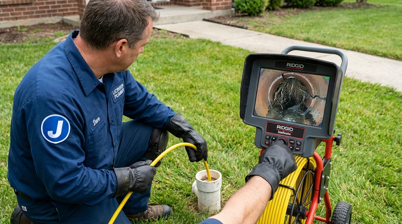 Sewer camera inspection being performed by Johns Plumbing LLC in Merrick