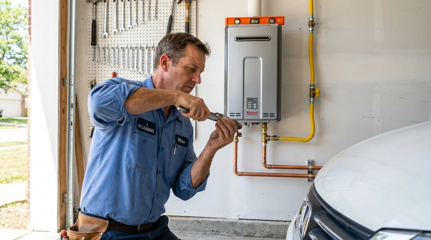 Tankless water heater installation by a Johns Plumbing LLC plumber in Merrick